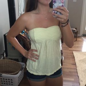 yellow strapless tube top American eagle L
